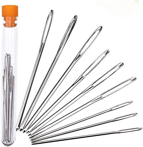 Embroidery Needl - Large-Eye Blunt Needles Steel Yarn Knitting Needles Sewing Needles 9 Pieces 3 Sizes Needles Craft Embroidery Tools