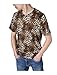 Allegra K Men Slipover Leopard Prints Stretchy Tee Shirt Medium Borwn