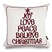 Phantoscope New Merry Christmas Letter Embroidery Series Throw Pillow Cushion Cover