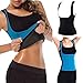 Women Hot Sweat Body Shaper Tank Top Tummy Fat Burner Slimming Sauna Vest Weight Loss Shapewear with Zip (Black) - LTSnake
