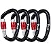 Favofit Auto Locking Rock Climbing Carabiner Clips, Certified 25KN (5620 lbs) Heavy Duty Caribeaners for Rappelling Swinging Rescue & Gym etc, Large Carabiners, Black