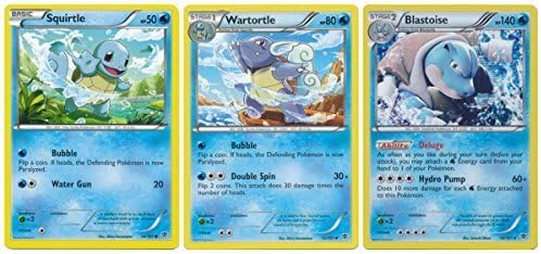 Blastoise, Wartortle, Squirtle Set - Rare Pokemon Card Evolution Set (Plasma Blast #14, #15 and #16) by Plasma Blast