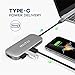 USB C Hub, HooToo 6-in-1 Adapter with 100W PD Charging port, 4K HDMI Output, Card Reader, 3 USB 3.0 Ports for MacBook and Windows Type C laptop - Grey