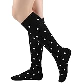 BAOKELAN Polka Dot Knee High Socks for Women Retro Calf Long Socks