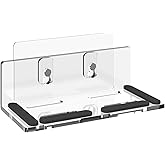 GEEKRIA Wall Mount Shower Speaker Stand Compatible with Anker Soundcore 2, JBL Clip 3, INSMY C12 IPX7 Waterproof Speakder, Bathroom Wallmount (Clear)