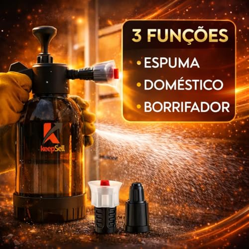 K-SELL IMPORTS Pulverizador Manual 2 Litros Borrifador Snow Foam De Espuma Bomba De Alta Pressão, Válvula De Alívio, 2 Bicos Ajustável