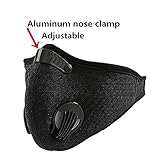 Activated Carbon Mesh Cover Dust Mask Dustproof Mask Face Mask Filtration Exhaust Gas Anti Pollen Allergy PM2.5 Air Filter Mask for Running Cycling and Other Outdoor Activities