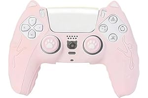Yeanifeana Cute Cat Paw Protective Skin Set for PS5 Controller Cover Skin Set, Soft Silicone Protective Case, Anti-Slip Case 