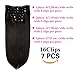 Lovbite Human Hair Clip in Extensions Double Weft 14Inch 100g 7Pcs Clip in Human Hair Extensions Straight Real Hair Natural Black Clip in Hair Extensions Grade 8A 16Clips ins for Women