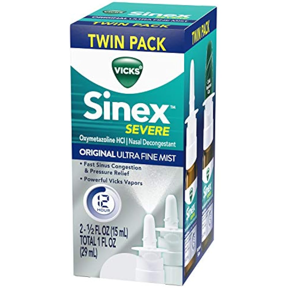 Sinex Severe Original Ultra Fine Mist Sinus Nasal Spray Twin Pack, 2 .5