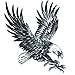 TAFLY Men's Temorary Tattoos Black Large Eagle Wings Pattern Chest Transfer Tattoo Stickers for Men 2 Sheets