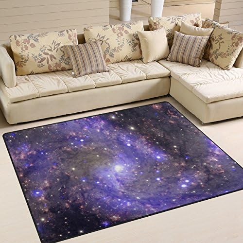 Aideess Triangulum Galaxy Outer Space Area Rugs for Living Room Bedroom 7'x5', Kids Children Carpet Rug Non-Slip Floor Mat Resting Area Doormats