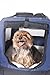 2PET Foldable Dog Crate - Soft, Easy to Fold & Carry Dog Crate for Indoor & Outdoor Use - Comfy Dog Home & Dog Travel Crate - Strong Steel Frame, Washable Fabric Cover, Frontal Zipper Small Blue