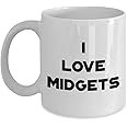 SpreadPassion I love Midgets Mug, Midget Coffee Mug, Midget Lover Gift Idea, Midgets Gift, Funny Coffee Cup, Novelty Birthday Gift Idea