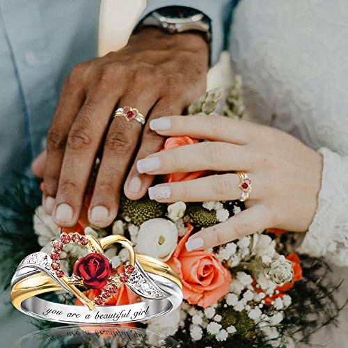 Muttertagsring Einzigartiger kleiner Tier Diamantbeschriftung weiblicher Ringschmuck Hochzeit Verlobungsfeier Schmuck(B-Mehrfarbig,8)