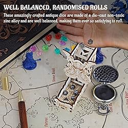 DND 6mm Micro Polyhedral Dice Set with Pocket Watch
