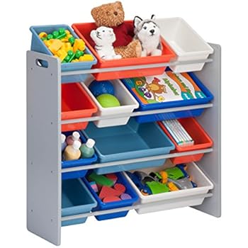 Honey-Can-Do SRT-06475 Kids Toy Organizer and Storage Bins, Gray