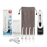 Pecham Water Flosser Professional Cordless Dental Oral Irrigator - 3-Mode Rechargeable IPX7 Waterproof High Capacity Water Tank with 4 Jet Tips