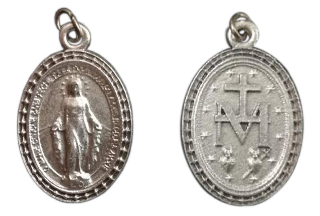 Eurofusioni Miraculous Medal Silver plated - H 1 in - 10 pieces