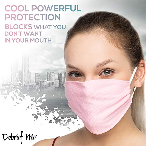 THE EVERYDAY FACE MASK by Debrief Me - Latest Cutting-EdgeReusable, Portable, Foldable, Lightweight 100% Cotton Dust Mask for Sensitive Skin Gardening Mowing Nail Tech Cleaning Saw Dust(Light Pink)