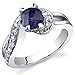 PEORA Created Blue Sapphire Sweet Solitaire Ring for Women 925 Sterling Silver, 1.25 Carats Round Shape 6mm, Comfort Fit, Sizes 5 to 9