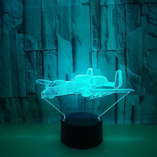 Airplane 3D Optical Illusion LED 7 Colors Touch Table Desk Lamp Gift For Festivals