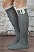 Modern Boho The Original Button Boot Socks with Lace Trim Boutique Socks Dark Grey