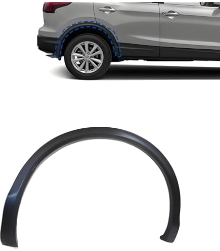 Front Left & Right Fender Molding Trim For 2021-2024 Nissan Kicks S, SV, SR - Black ABS Wheel Arch Cover