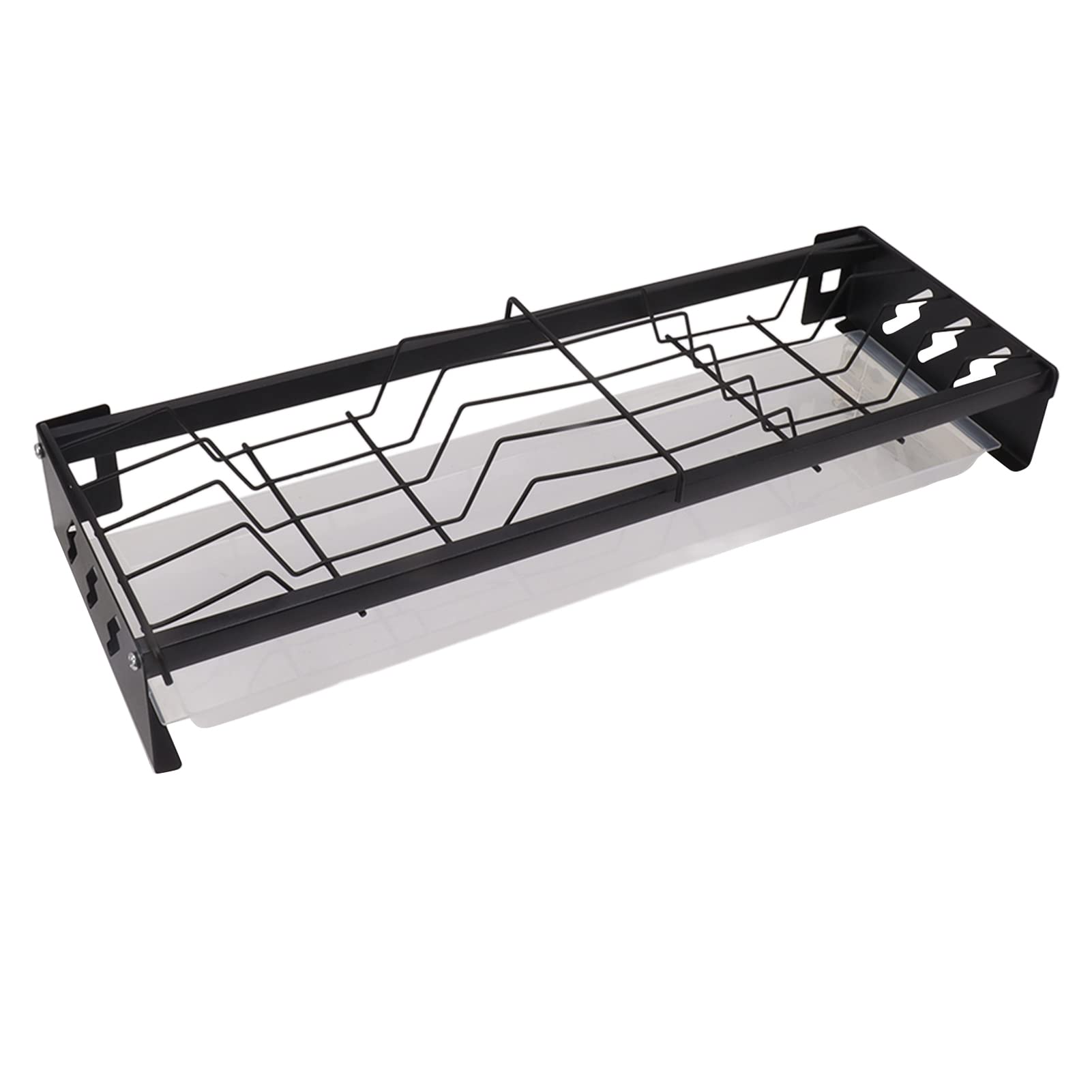 TOPINCN Hanging Dish Drying Rack, Wall Mounted Utensil Holder Kitchen Dishes Plate Shelf Organizers, No Punching Flatware Storage Holder Bowl Holder with Drain Tray (Dish Holder)