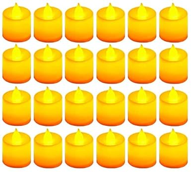 CITRA 24 Pack Warm White LED Diwali Tea Lights, Flame Less Tealight Candles, Battery Operated Candles