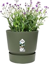 elho Greenville Round 20 Flower Pot with Integrated Water Reservoir Green view 3