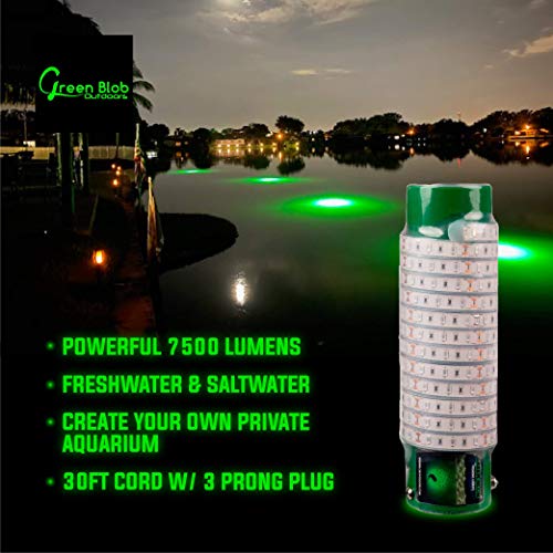 Green Blob Outdoors Blue Underwater Fishing Lights for Docks 7500 Lumen