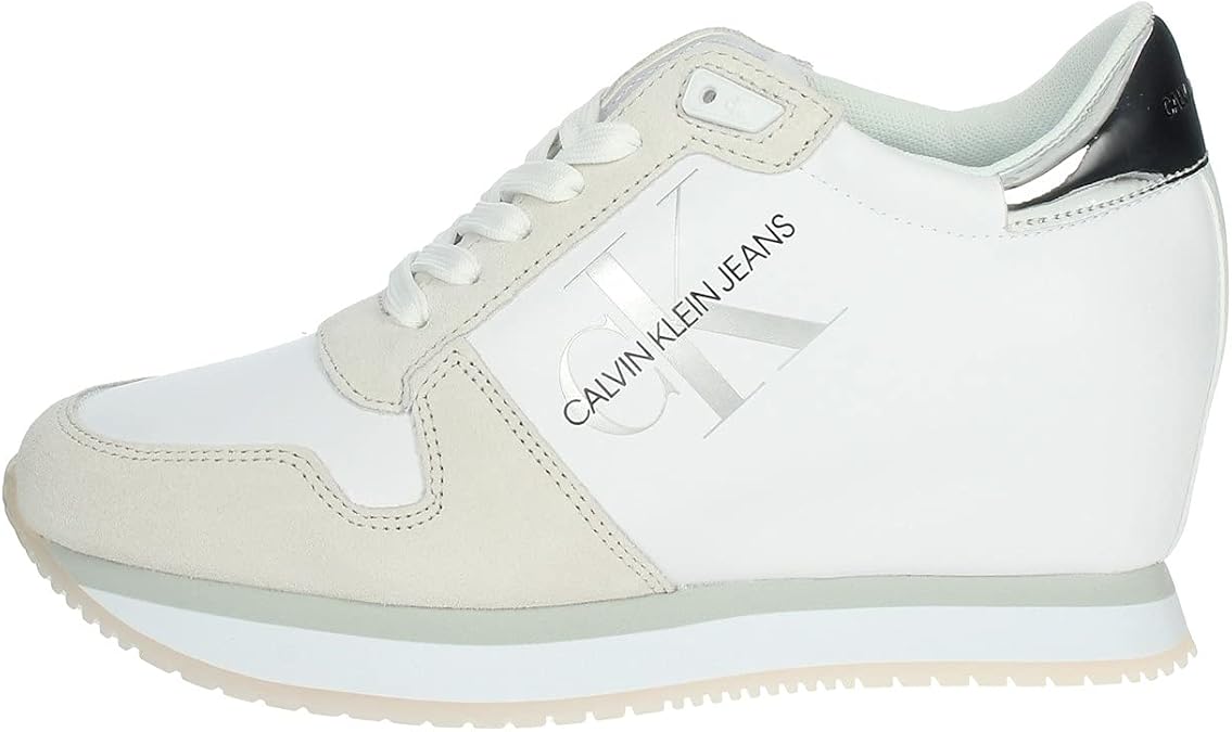 calvin klein white trainers womens