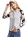ROMWE Women's Long Sleeve Top Casual Floral Print T-shirt Tee