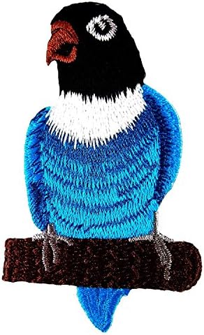 Parrot Blue Bird Blackhead Embroidered Iron on Patch