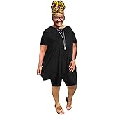 TOPSRANI Plus Size Womens Two Piece Outfits Tracksuit Casual Sweatsuits Short Sleeve Oversized Lounge Shorts Pant Sets