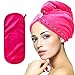 Elegant Pink Microfiber Hair Towel for Curly Hair - Hair Drying Towels with Bonus Makeup Remover - Hair Turbans for Wet Hair - Quick Dry Hair Towel - Hair Towel Wraps for Women & Curly Hair Towel
