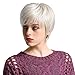 Emmor Short Silver Grey Human Hair Wigs for Women Blend Pixie Cut Wig With Bang Light Weight,Natural Daily Use Hair