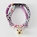 Necoichi Chirimen Hanabi Fireworks Cat Collar (Purple) with Bell Safety Breakaway Soft Lightweight for Cats Kitty Kitten Japanese Stylish Pattern, No.1 Seller in Japan