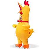 Camlinbo Inflatable Screaming Chicken Costume Kids, Halloween Full Body Blow Up Costume, Funny Halloween Inflatable for Cosplay Party