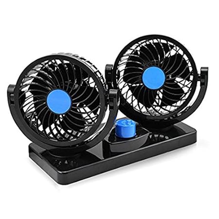Auto Kfz Ventilator 12V 360-Grad-Drehung Lüfter MoTree 2 Speed starker Wind Leistung 6.5W Doppellüfter für Alle Familienwagen