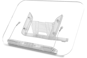 viozon Acrylic Book Stand for Reading,Cookbook Holder, 13 Levels Angle Adjustable, Foldable & Portable, Lightweight for Office, Kitchen, School Textbook, Recipe, Magazine,Tablet,Laptop