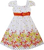Sunny Fashion Girls Dress Short Sleeve Butterfly Dot School Uniform