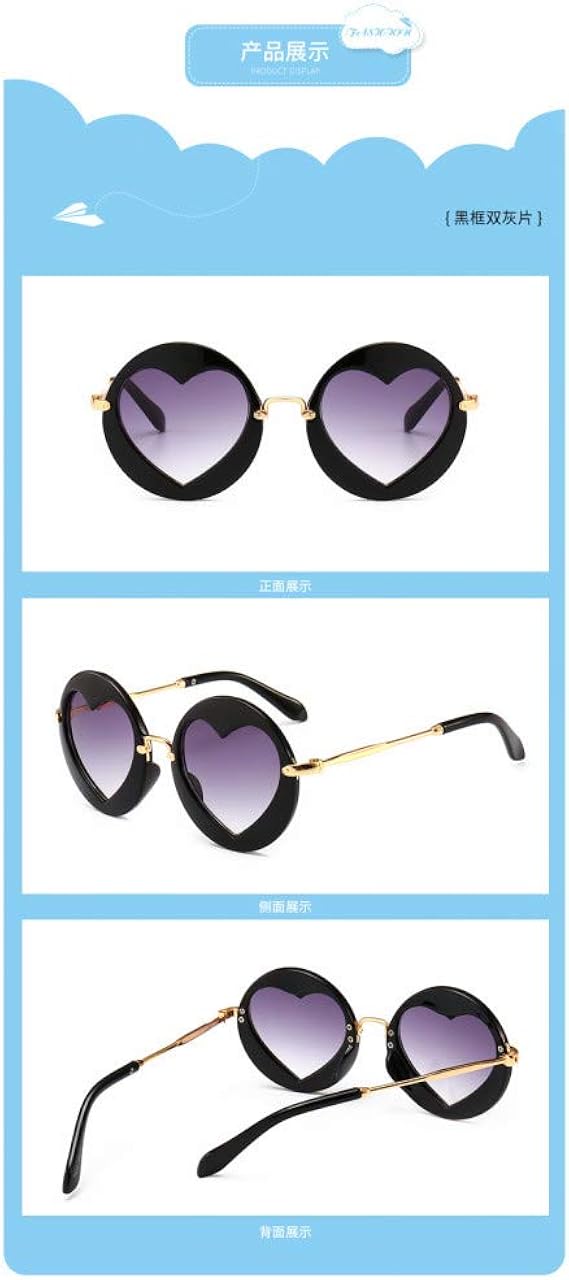 Amazon サングラススタイリッシュキッズサングラスuv400ラウンド ハートレンズかわいい女の子メガネ3 8年レトロコーティングアウトドアアイウェアガール サングラス 通販