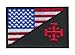 Patch Squad Men's Jerusalem Cross Embroidered Patch (USA Flag/Crusader Cross)