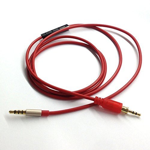 Red Cable with Remote & Mic for iphone ipod ipad to JBL J55 J55a J55i J88 J88a J88i headphones