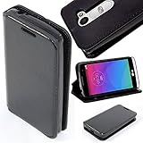 LG Risio Case, SOGA® [Pocketbook Series] PU Leather Folio Flip Wallet Case for LG Risio - Luxury Black