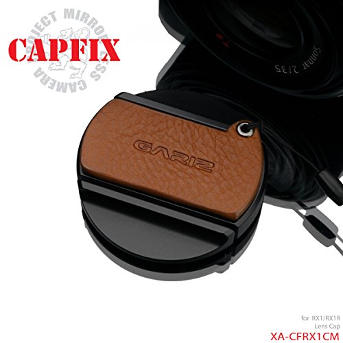 Gariz Leather XA-CFRX1CM Camera Capfix for Sony RX1RII RX1R Lens Cap, Camel Brown