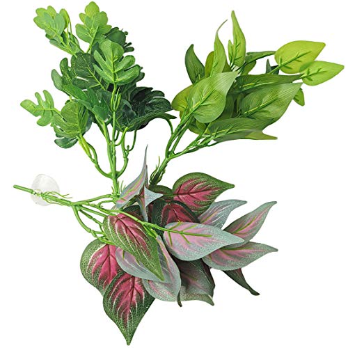 kathson Reptile Terrarium Plants Hanging Artificial Lizards Habitat
