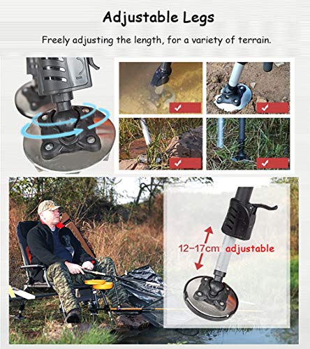 ZAQI Angelstühle campingstühle Angeln Stühle mit Rucksack, große verstellbare Klapp Outdoor Camping Hocker mit… – Bild 8